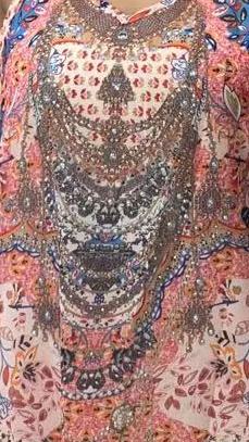 Gigi & Ella Exclusive Print Pink Maxi Dress with Sequin Detail