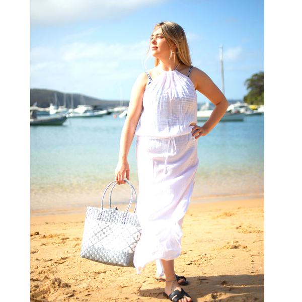 White Full Length Adjustable Tie Up Maxi-Beachkaftansandresortfashion