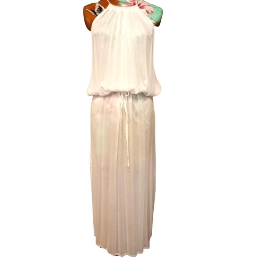 White Full Length Adjustable Tie Up Maxi-Beachkaftansandresortfashion